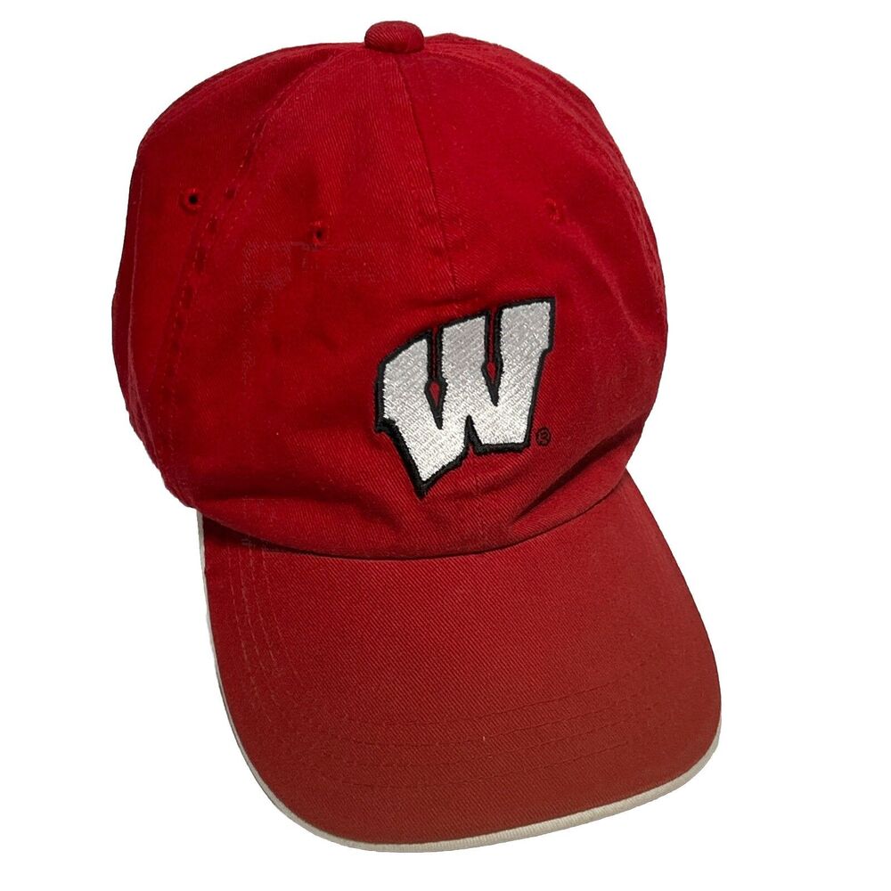 Wisconsin Badgers Red Mens/Womens Hat Adjustable Strap Ball Cap Baseball
